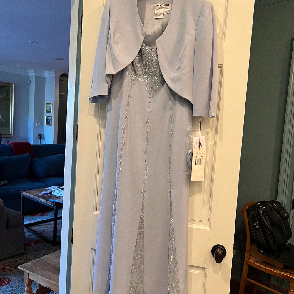 formal blue bolero dress